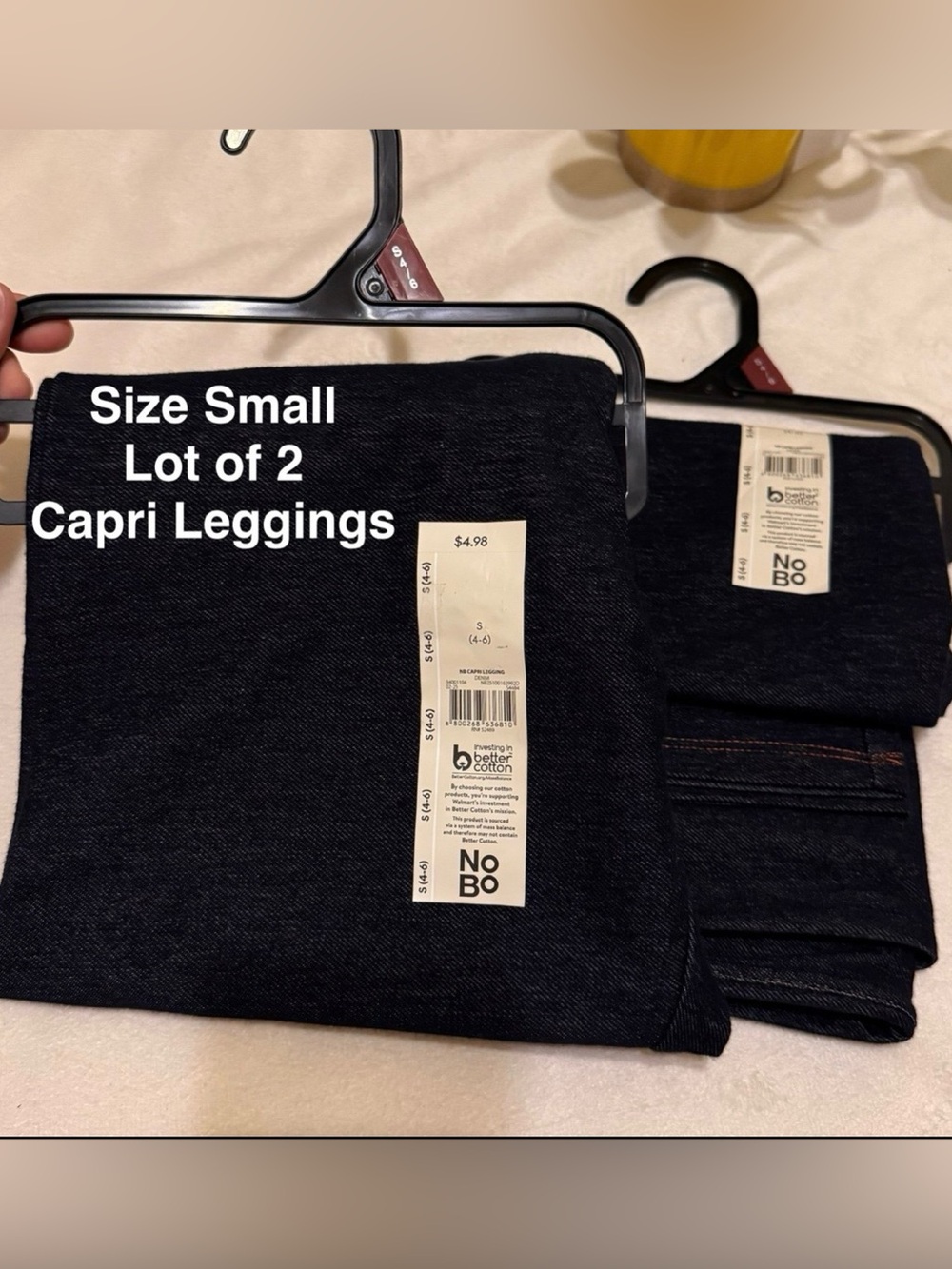 No Boundaries Women's Capri Leggings,Denim,Small